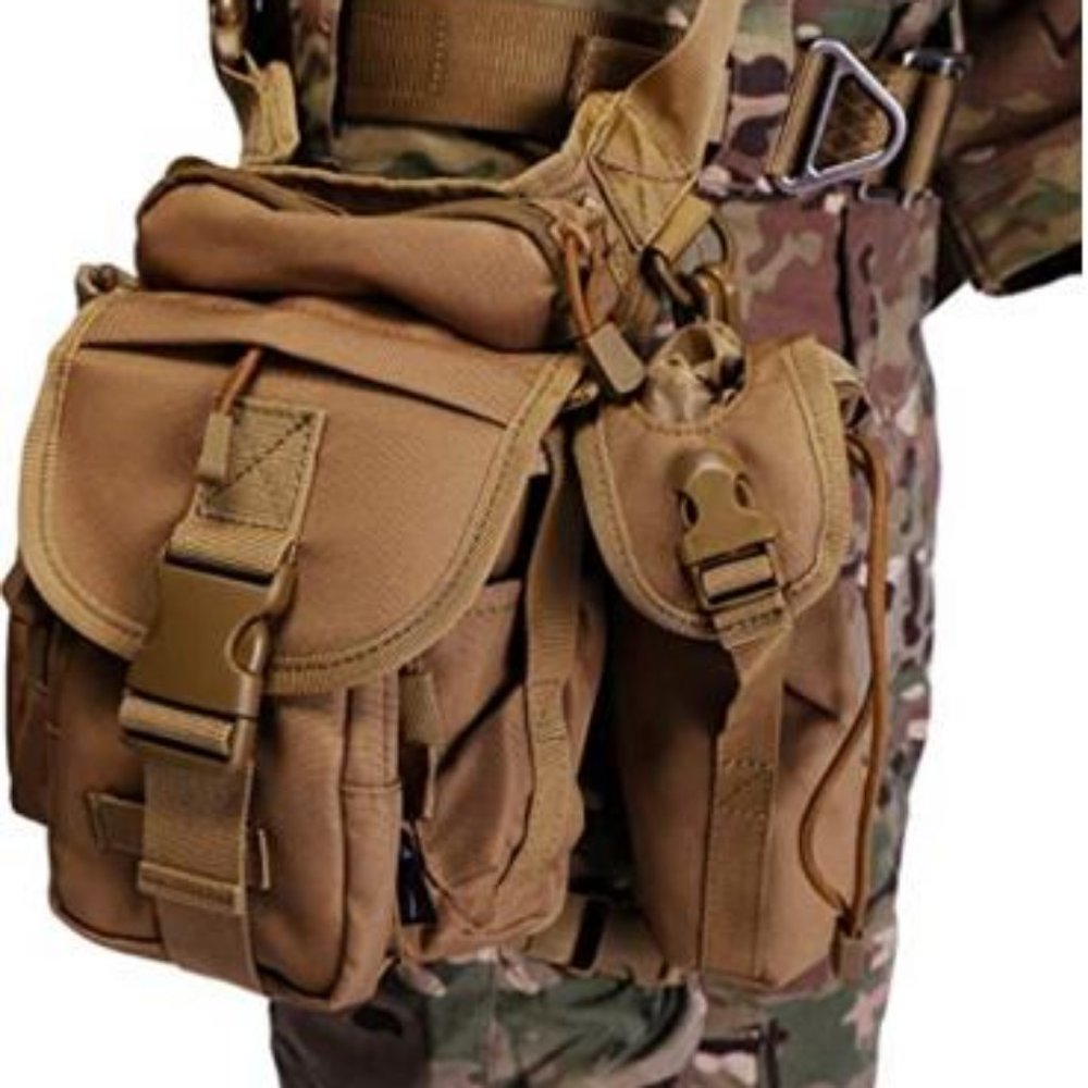 FLAPI Brown Waterproof Tactical Pouch Bag